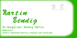 martin bendig business card